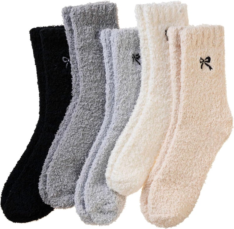 AMENLAN Store Women Fuzzy Slipper Socks Winter Microfiber Soft Cozy Plush Fluffy Socks Warm Comfy Thermal Home Sleeping Socks - Image 1